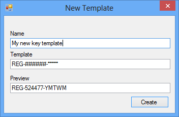 Creating a custom key template